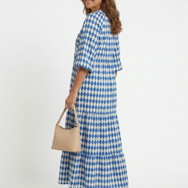 Clémence | Robe Maxi Graphique Élégance Moderne
