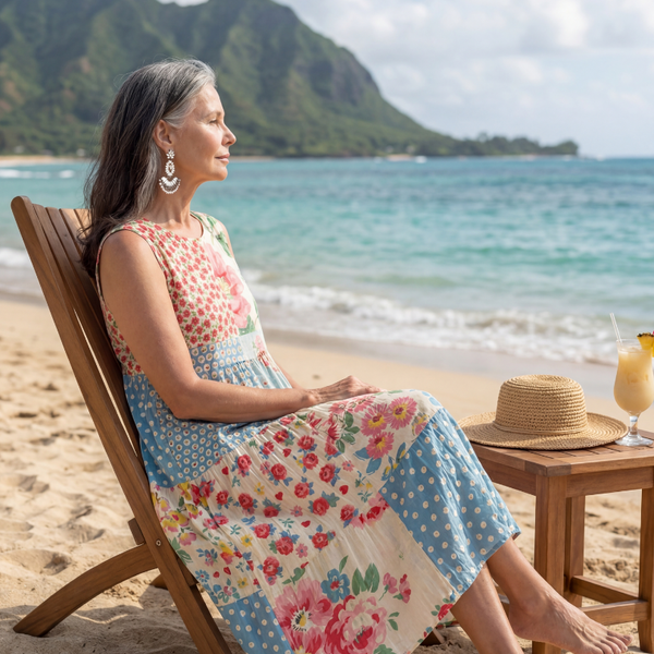 Kira | Robe Midi Florale Côtière