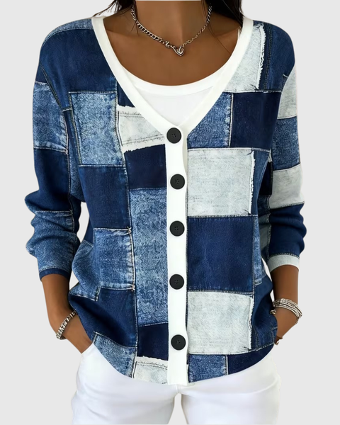 Sidonie | Cardigan Patchwork Moderne