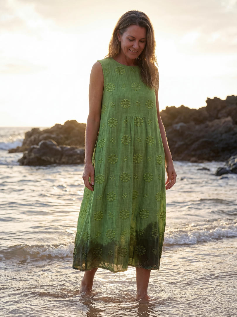 Kapua | Robe Midi Texturée de Jardin