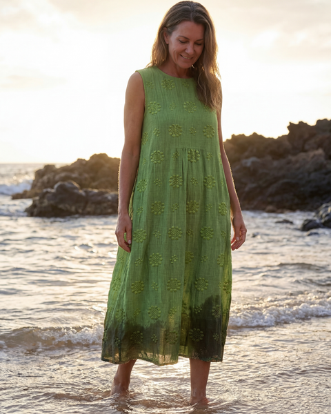 Kapua | Robe Midi Texturée de Jardin