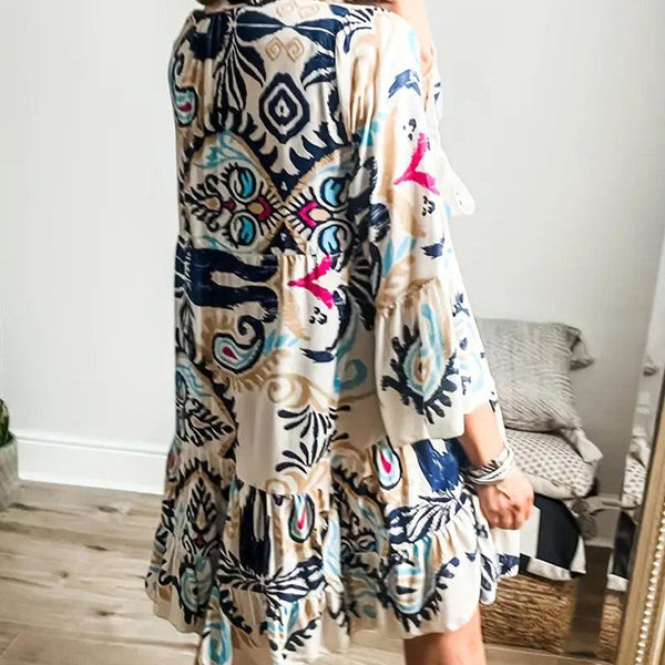 Émilie | Robe Bohème Imprimée