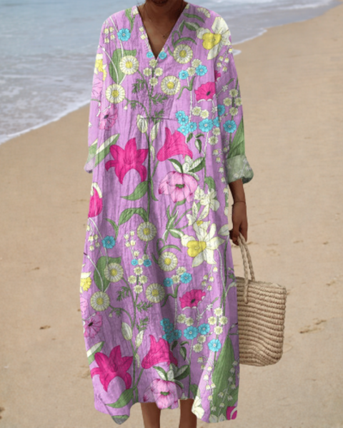 Suzette | Robe Longue Fleurie Élégante