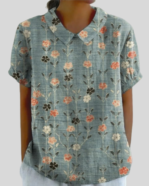 Élora | Blouse Fleurs Alignées