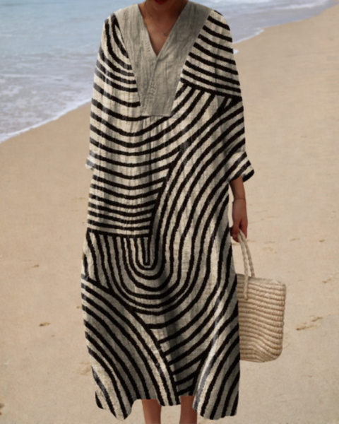 Solène | Robe Longue Graphique