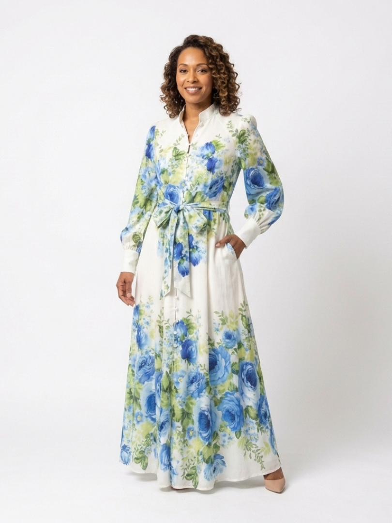 Adèle | Robe Maxi Fleurie Élégance Classique