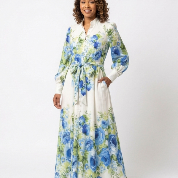 Adèle | Robe Maxi Fleurie Élégance Classique