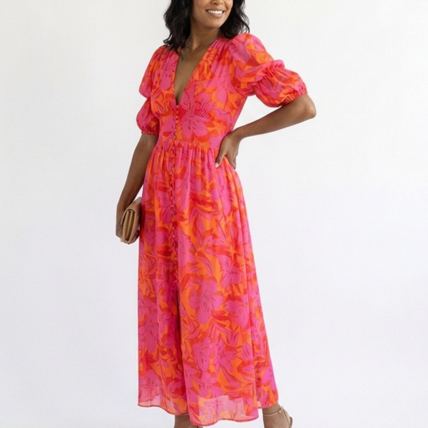 Flavie | Robe Maxi Fleurie Éclat Tropical