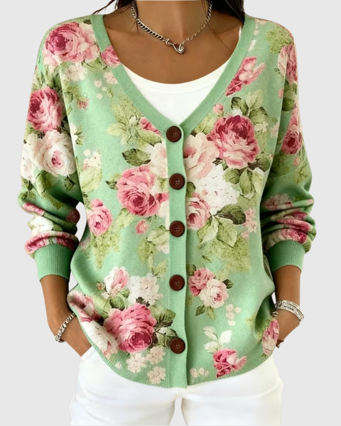 Lysiane | Cardigan Fleuri Romantique