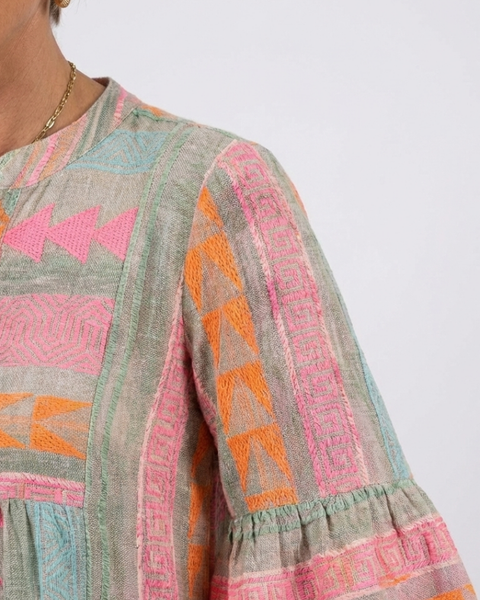Alizée | Robe Courte Bohème Motifs Colorés