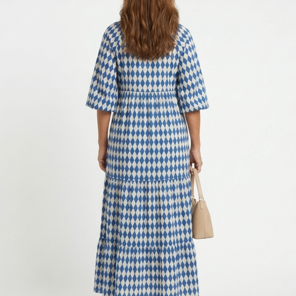 Clémence | Robe Maxi Graphique Élégance Moderne