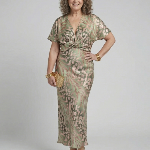 Ariane | Robe Maxi Drapée Élégance Satinée