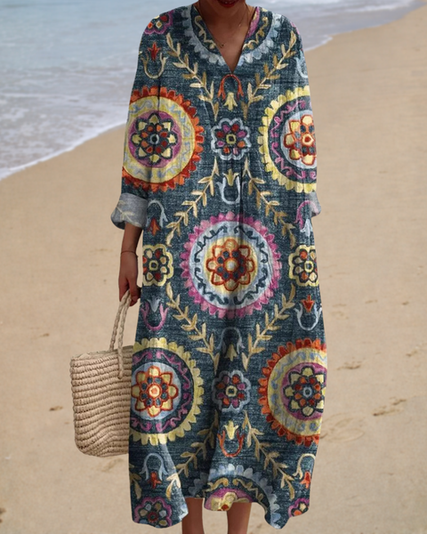 Gabrielle | Robe Longue Motifs Bohèmes