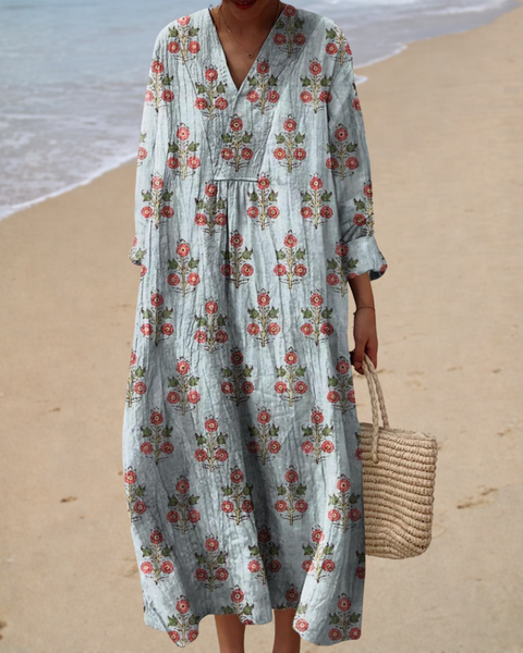 Élodie | Robe Longue Fleurie Vintage