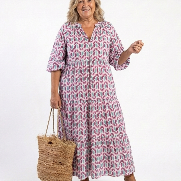 Mireya | Robe Maxi Bohème Imprimé Géométrique