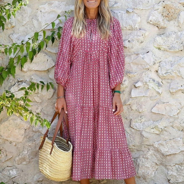 Léonie | Robe Maxi Bohème Imprimé Douceur