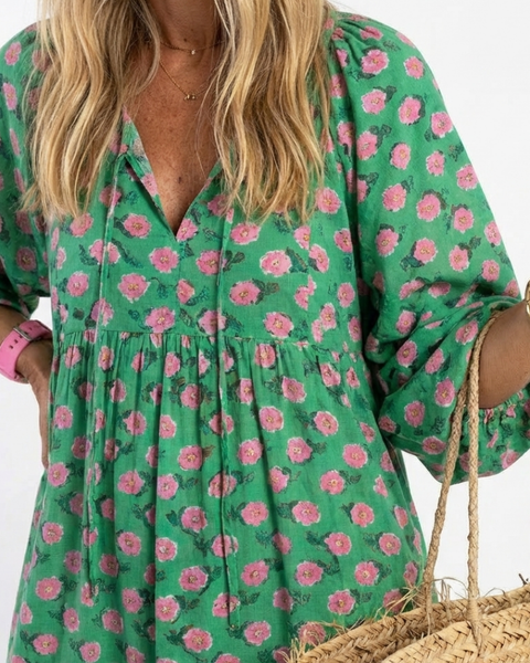 Léonie | Robe Maxi Fleurie Bohème Décontractée