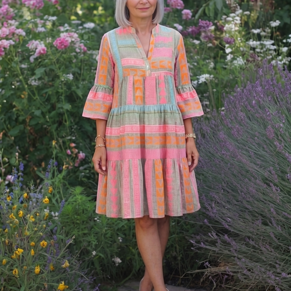 Alizée | Robe Courte Bohème Motifs Colorés