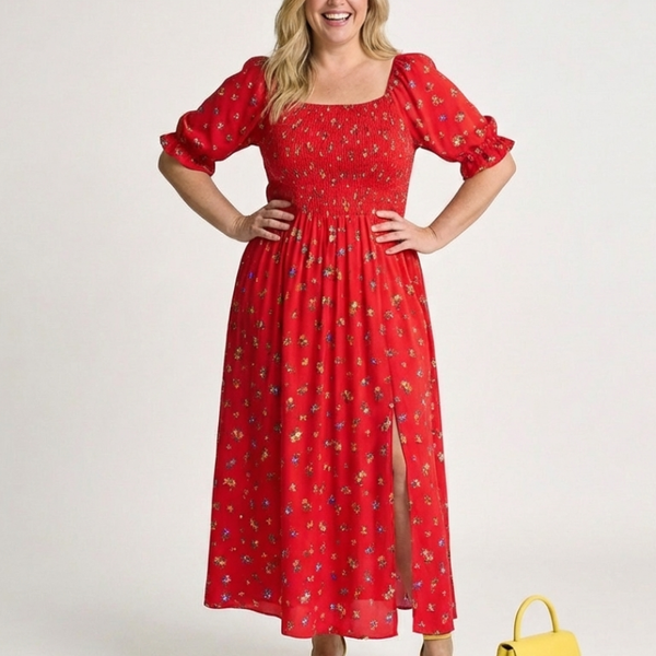 Camille | Robe Maxi Fleurie Smockée Élégance