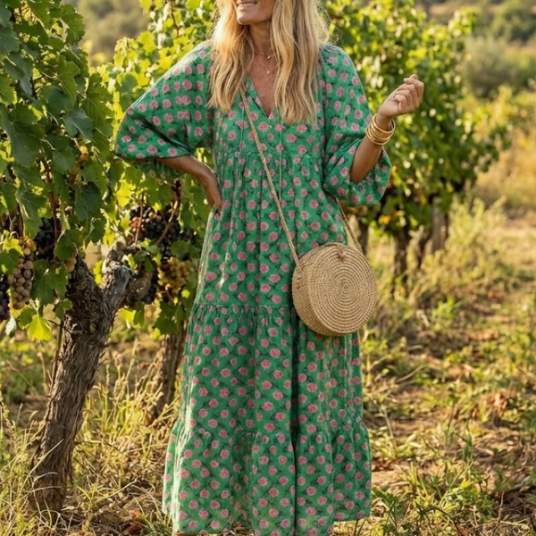 Léonie | Robe Maxi Fleurie Bohème Décontractée
