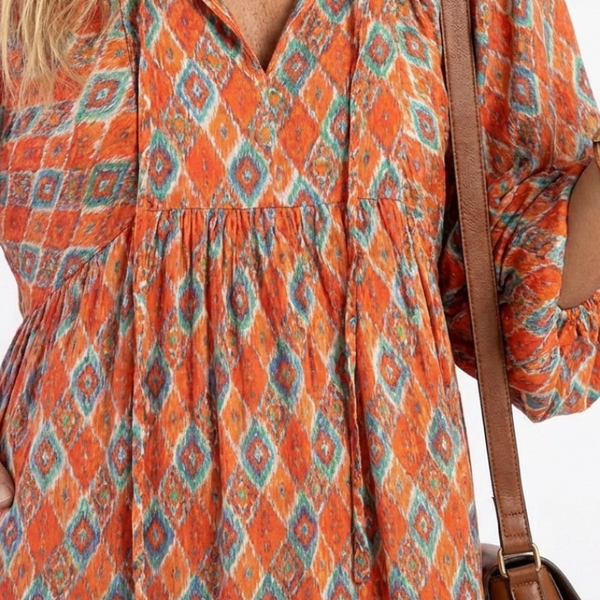 Océane | Robe Maxi Bohème Imprimé Chaleureux
