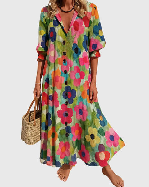 Hortense | Robe Maxi Imprimée Fleurie