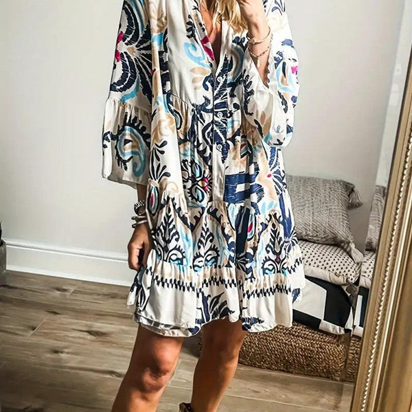 Émilie | Robe Bohème Imprimée