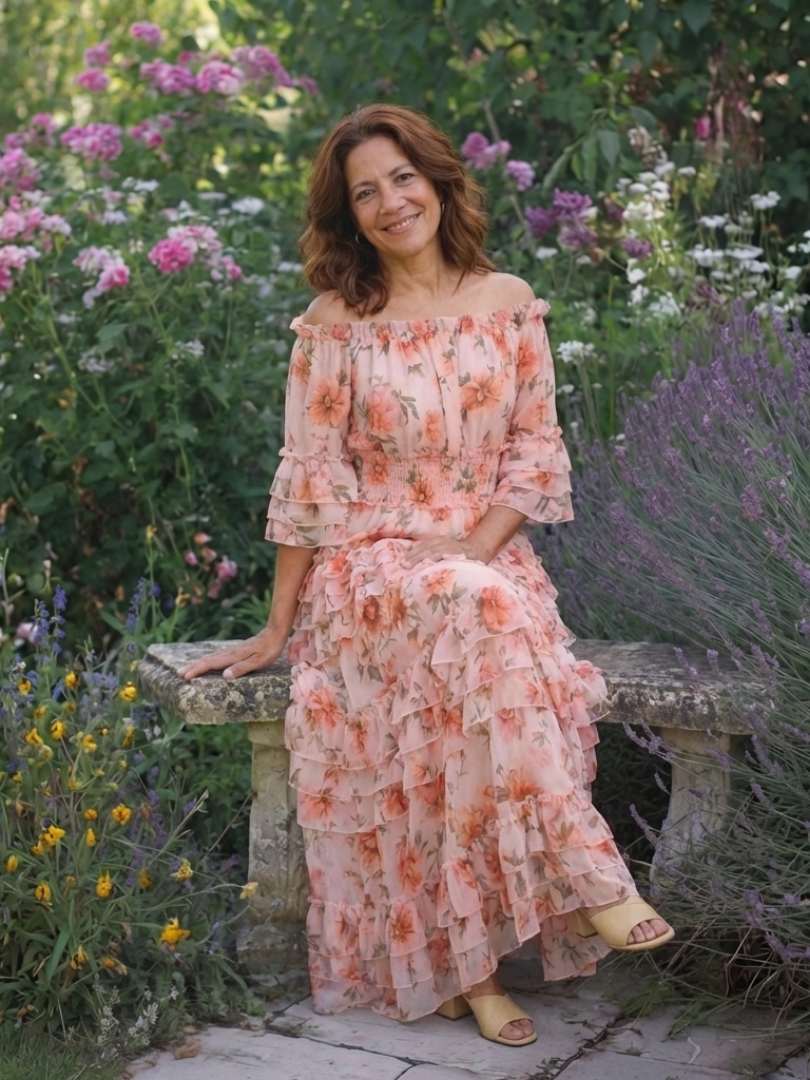 Isaline | Robe Maxi Fleurie Volants Romantiques
