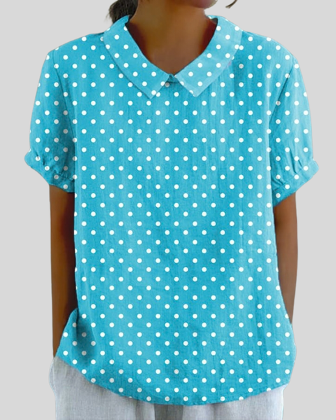 Lucette | Blouse Pois Turquoise