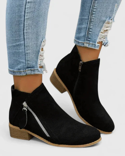 Armelle | Bottines Suédées Zip Latéral