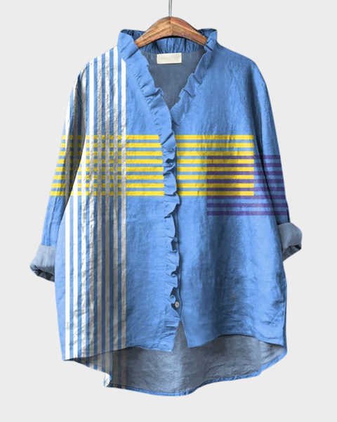 Ophélie | Blouse Graphique Volantée