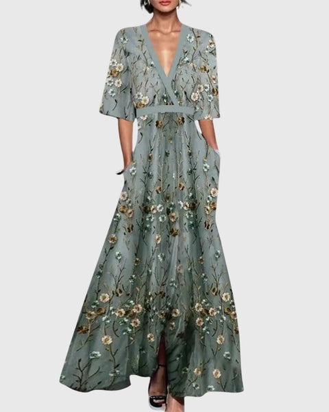 Victoire | Robe Maxi Florale Élégante