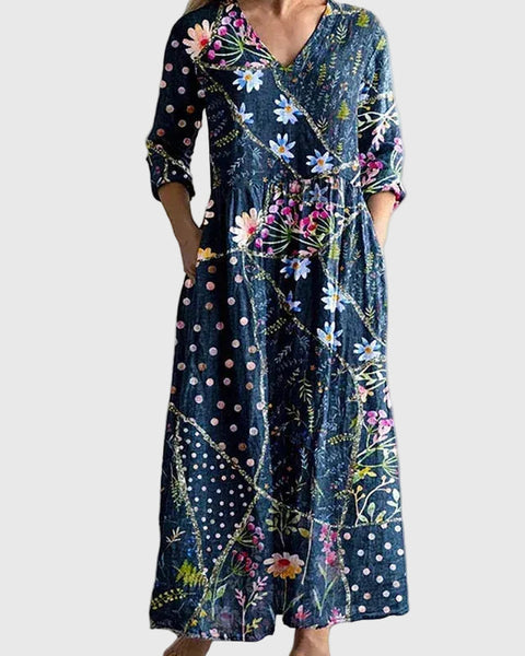 Lucienne | Robe Maxi Patchwork Floral