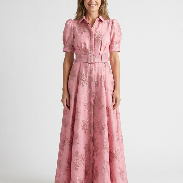 Rosalie | Robe Maxi Jacquard Élégance Classique