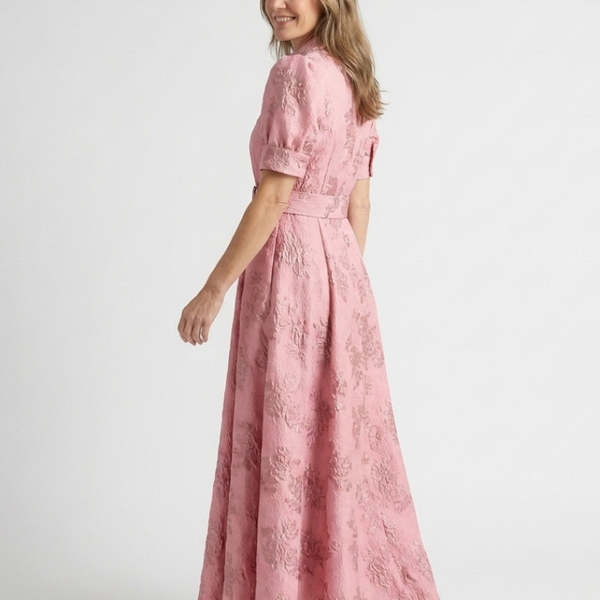Rosalie | Robe Maxi Jacquard Élégance Classique