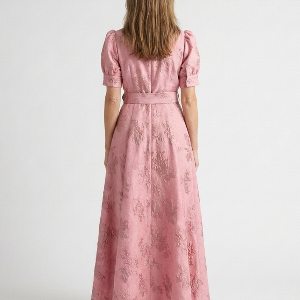 Rosalie | Robe Maxi Jacquard Élégance Classique