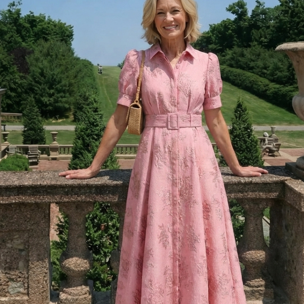 Rosalie | Robe Maxi Jacquard Élégance Classique
