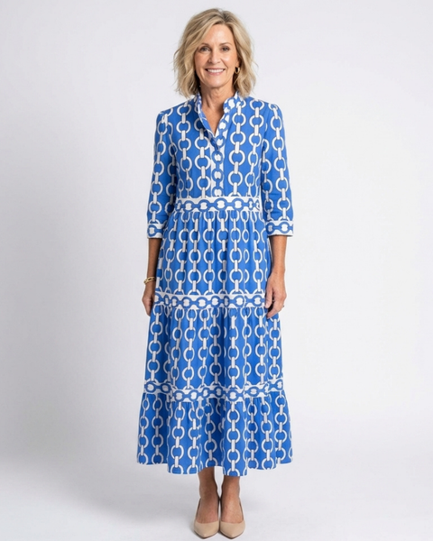 Capucine | Robe Maxi Graphique Élégance Chic