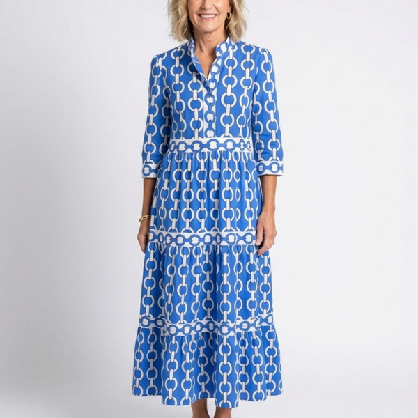 Capucine | Robe Maxi Graphique Élégance Chic