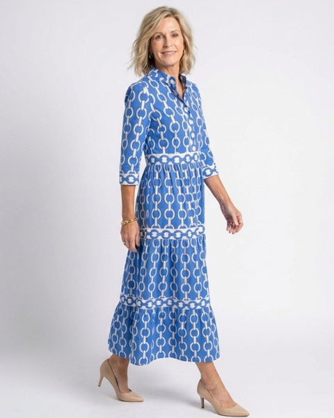 Capucine | Robe Maxi Graphique Élégance Chic