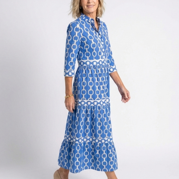 Capucine | Robe Maxi Graphique Élégance Chic