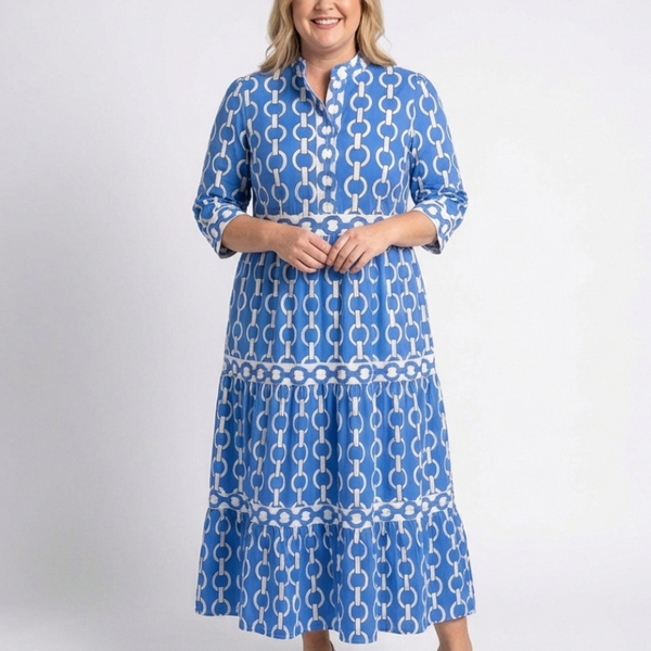 Capucine | Robe Maxi Graphique Élégance Chic