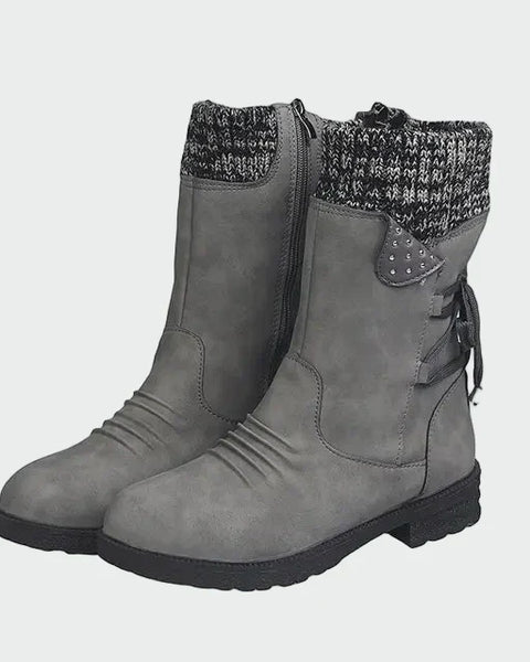 Maëlle | Bottines Hiver Tricot & Suédé