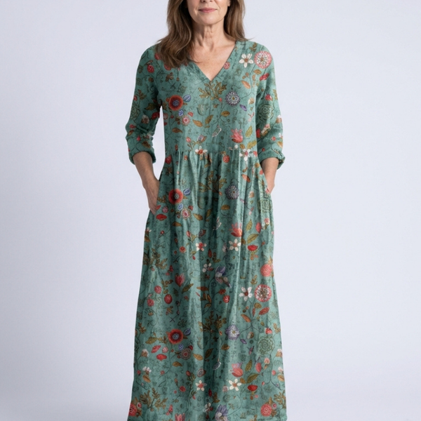 Armelle | Robe Maxi Fleurie Confort Naturel