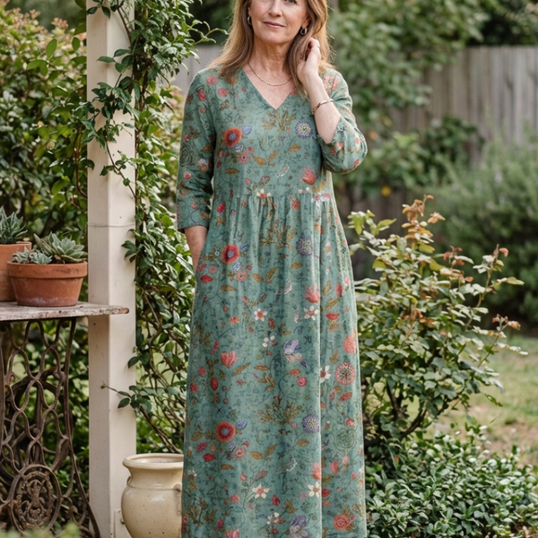 Armelle | Robe Maxi Fleurie Confort Naturel