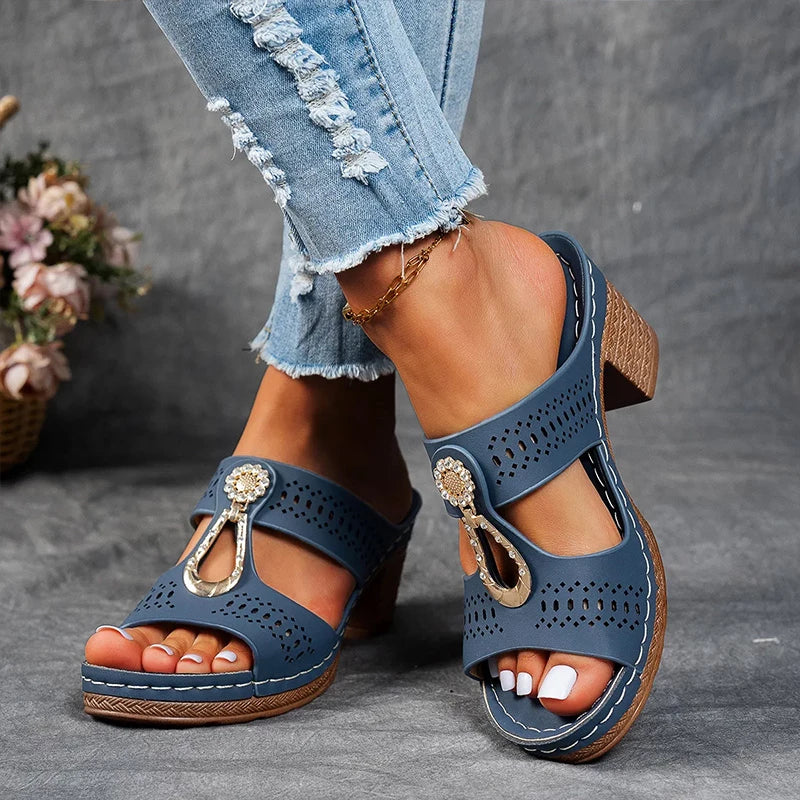Évelyne | Sandales Orthopédiques Talons Ajourées