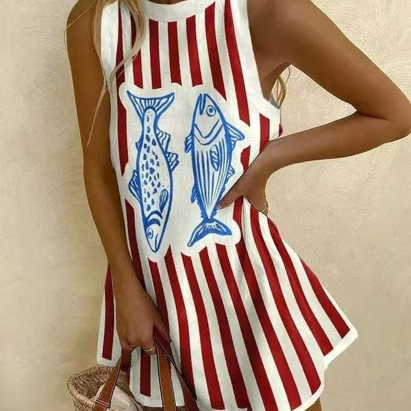 Marine | Robe Rayée Ludique
