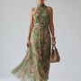 Florence | Robe Maxi Fleurie Col Halter