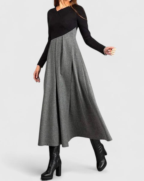Madeleine | Robe Maxi Bicolore Élégante