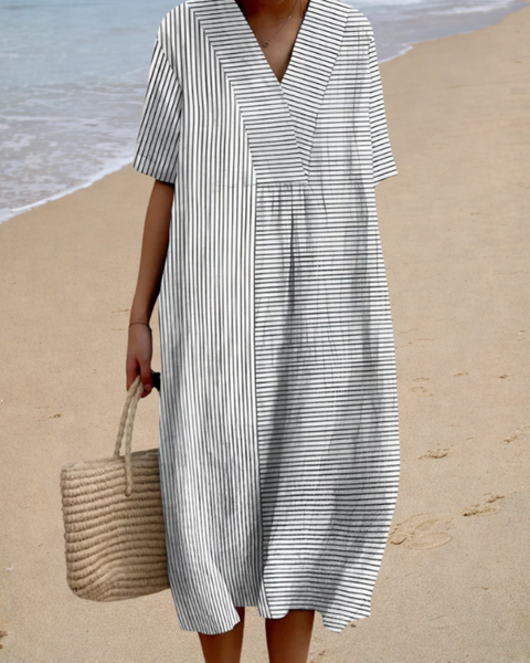 Delphine | Robe Midi Rayée